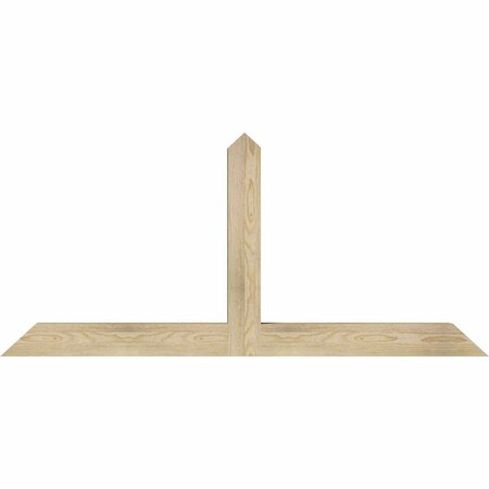 Ekena Millwork Portland Rough Sawn Timber Gable Bracket, Douglas Fir, 60"W x 27"H x 4"D x 4"F, 11/12 Pitch GBW060X27X0404POR00RDF